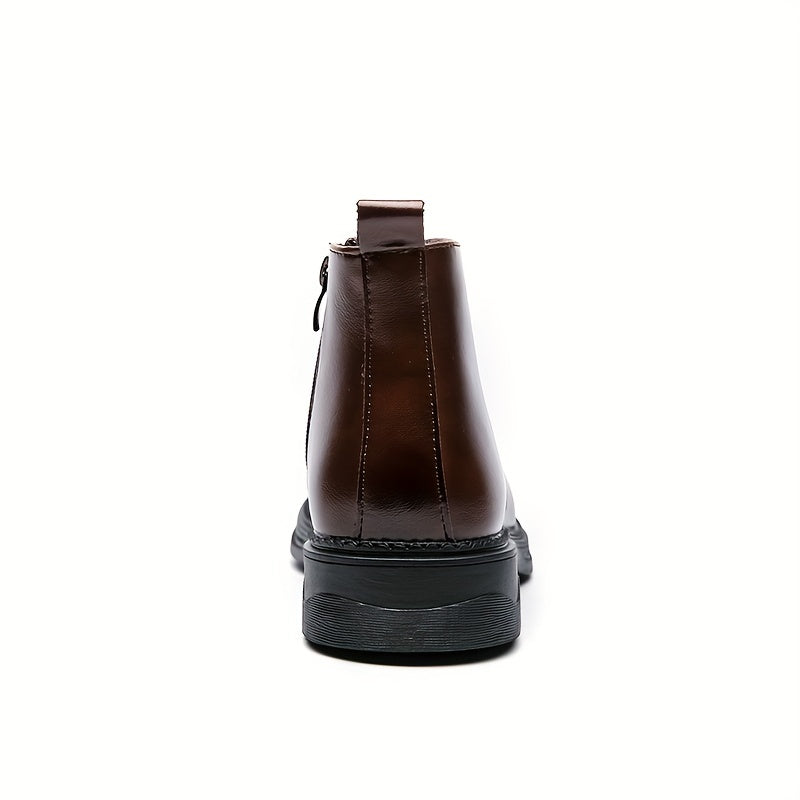 Men's Lace-up Ankle Boots Casual Walking Shoes Old Money