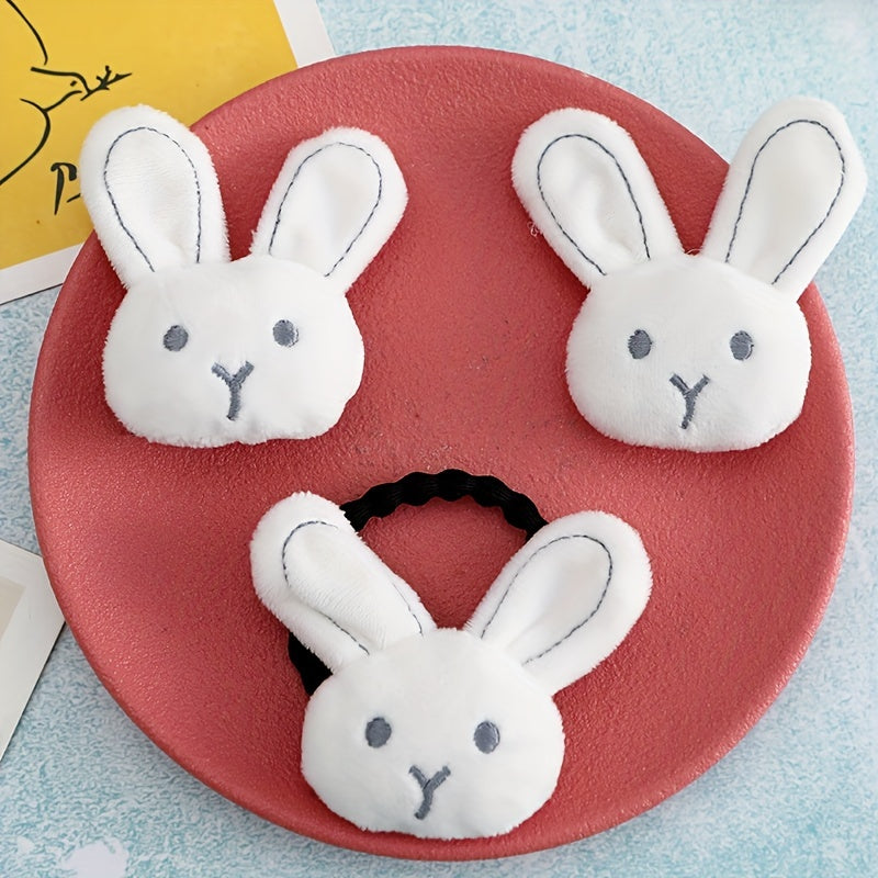 3pcs Baby Girls Plush Rabbit Hair Clip Hair Ties Baby Girls Headwear