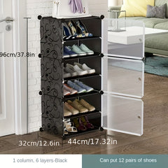 Foldable Shoes Storage Box With Doors, Portable Dustproof Shelf