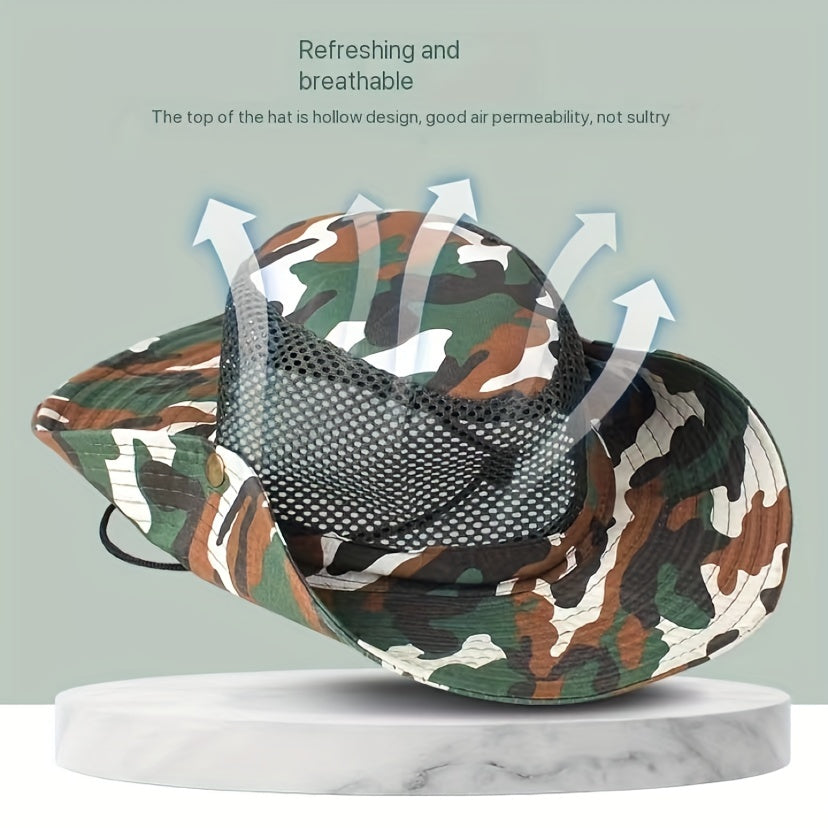 Camouflage Sun Hat for Fishing Mountaineering Camping UV Protection