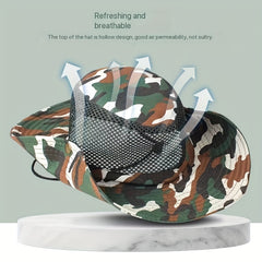 Camouflage Sun Hat for Fishing Mountaineering Camping UV Protection