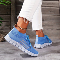 Women's Canvas Lace-Up Sneakers Flat Sport Shoes