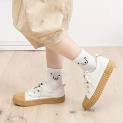 10 Pairs Baby Girls Cartoon Bear Pattern Socks for Spring Summer