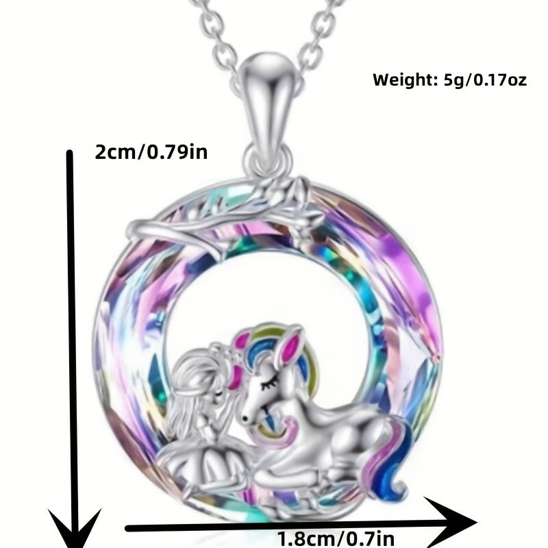 Cartoon Unicorn Pendant Necklace for Kids