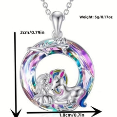 Cartoon Unicorn Pendant Necklace for Kids