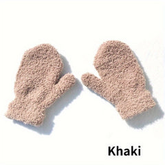 Warm Plush Baby Gloves Thick Winter Full Finger Gloves