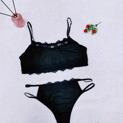 Lace Bralette & Strappy Brief Set