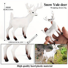 Christmas Snow Tail Deer Wild Forest Jungle Animal Model Set