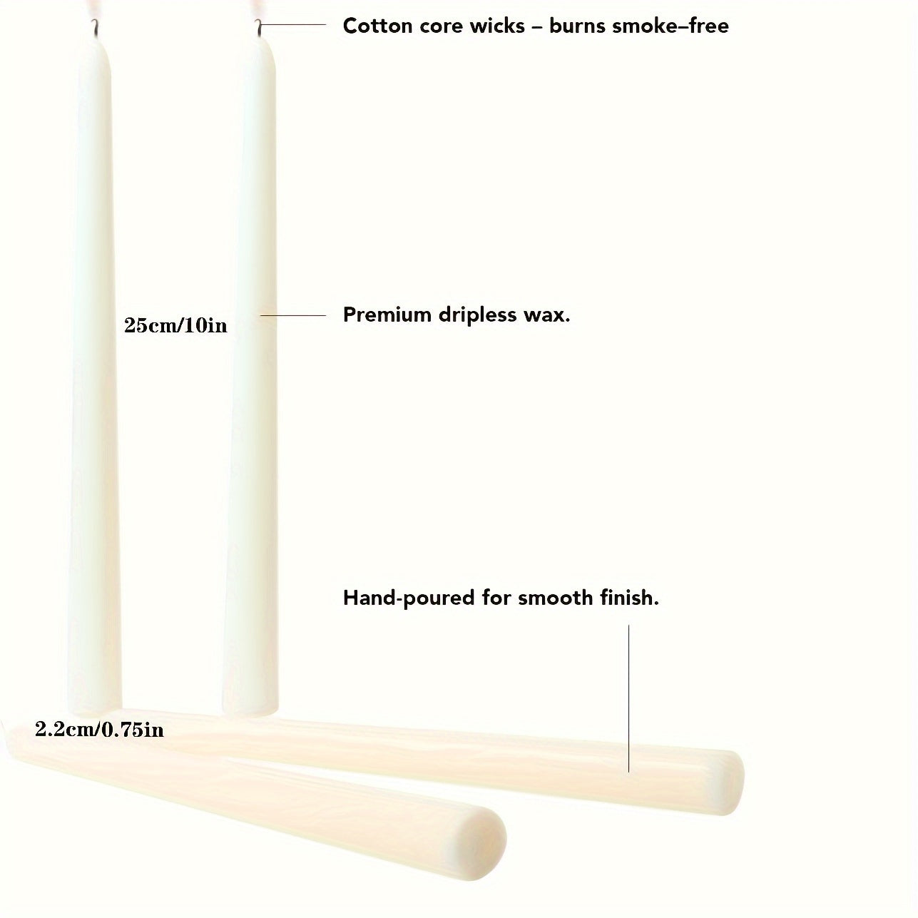 4pcs Smokeless Tapered Home Candles, 8-Hour Burn, for Home Decoration