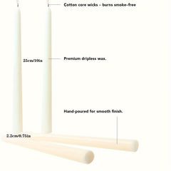 4pcs Smokeless Tapered Home Candles, 8-Hour Burn, for Home Decoration
