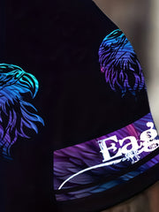 Men's Eagle Animal Print Short Sleeve T-shirt for Summer