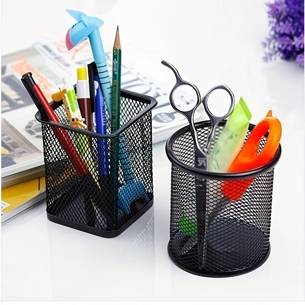 Iron Hollow Desktop Storage Pen Container Student Office Stationery