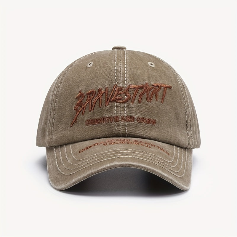 Retro Embroidered Baseball Cap Adjustable Soft Top Hat
