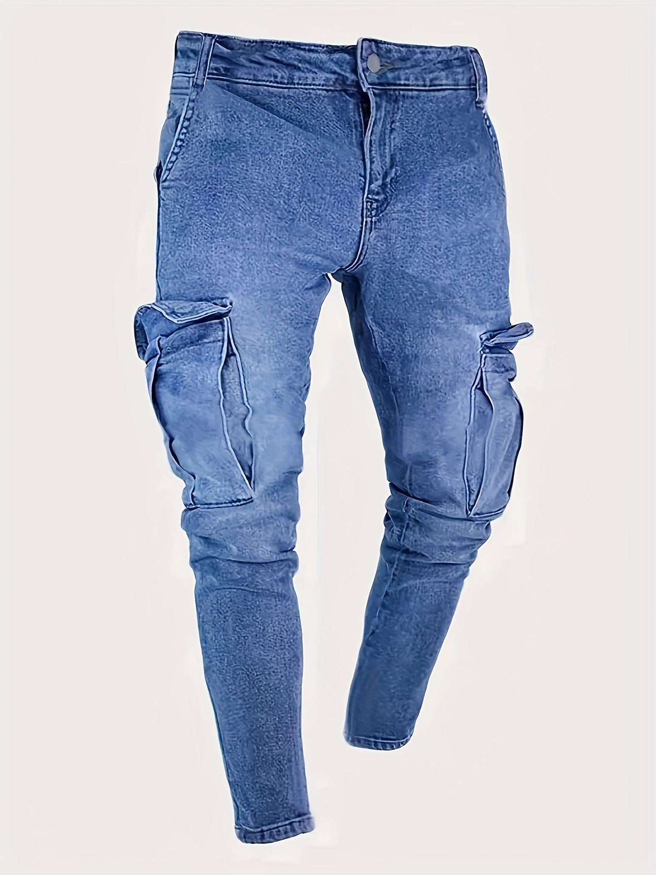 Men's Slim Fit Pocket Jeans Casual Stretch Street Style Denim Pants