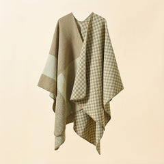 Plaid Block Scarf Warm Shawl Wrap Head Wrap Casual Gift For Mother