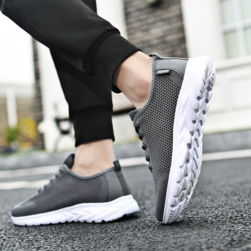 Men's Mesh Breathable Lace Up Casual Shoes Lightweight Running Sneakers
