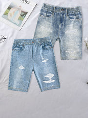 2pcs Girls Denim Bike Shorts Breathable Fit for Summer