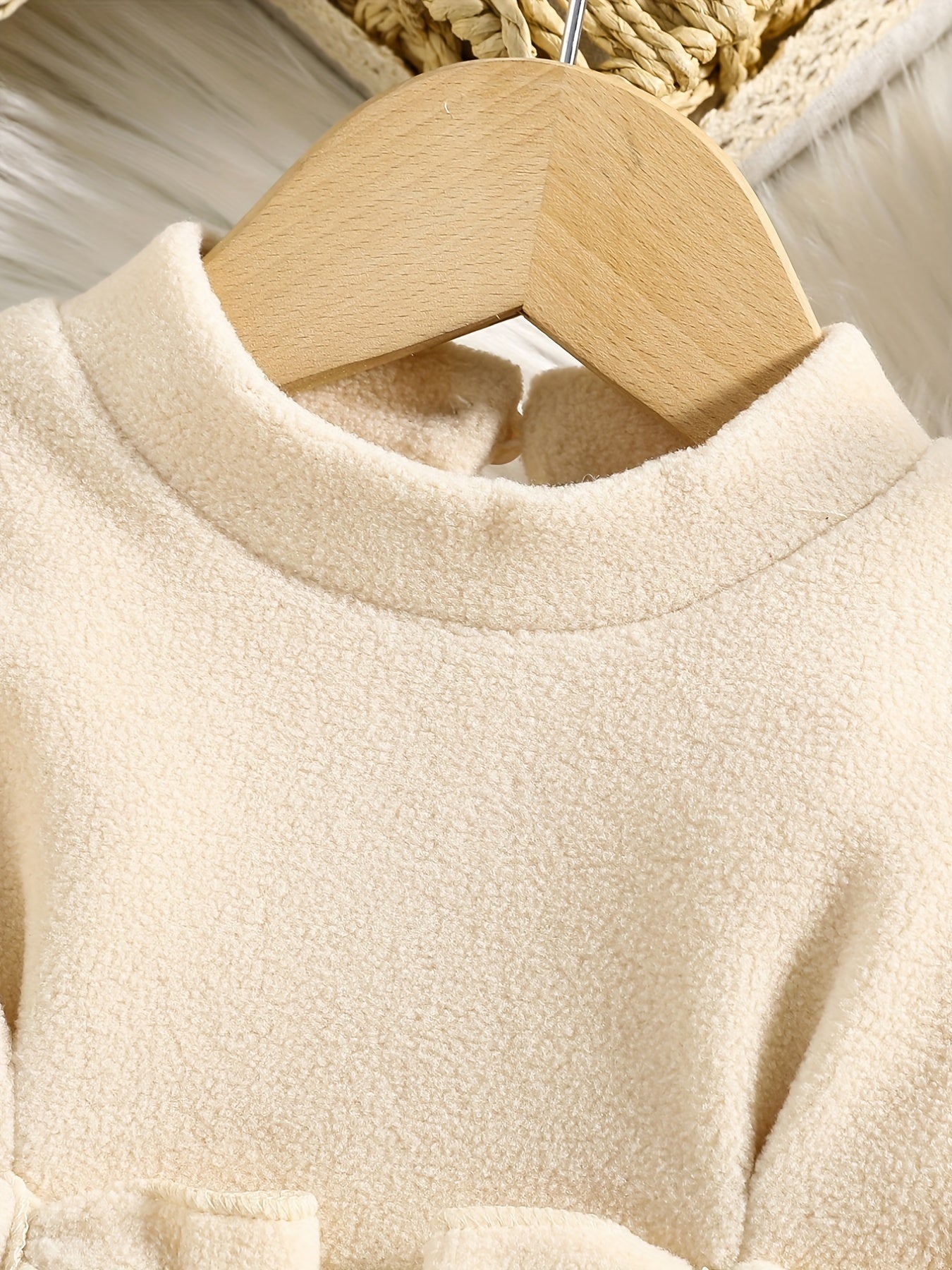Baby Girl's Plush Bow Dress Toddler Autumn Winter Clothes