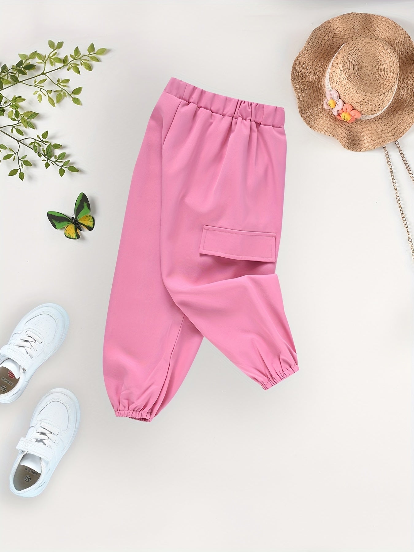 Kid Girls' Flap Pockets Casual Jogger Pants