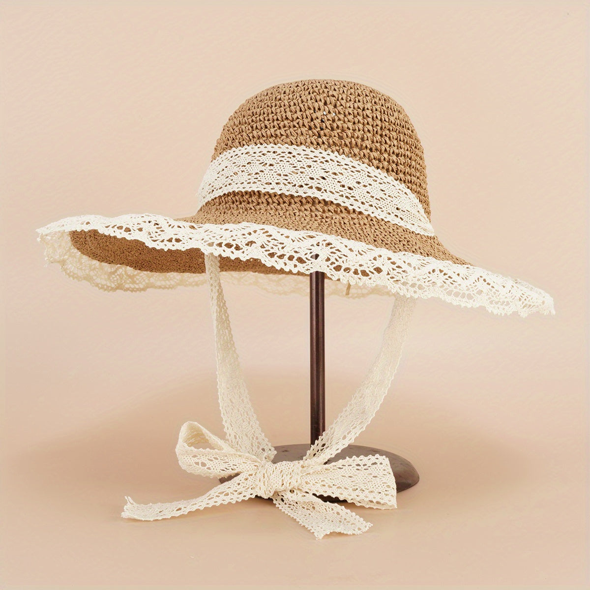 Stylish Straw Sun Hat with Hollow Out Design for Summer