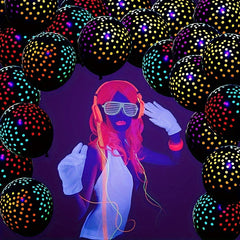 10pcs Fluorescent Dot Balloons Glow Balloons Night Party Supply