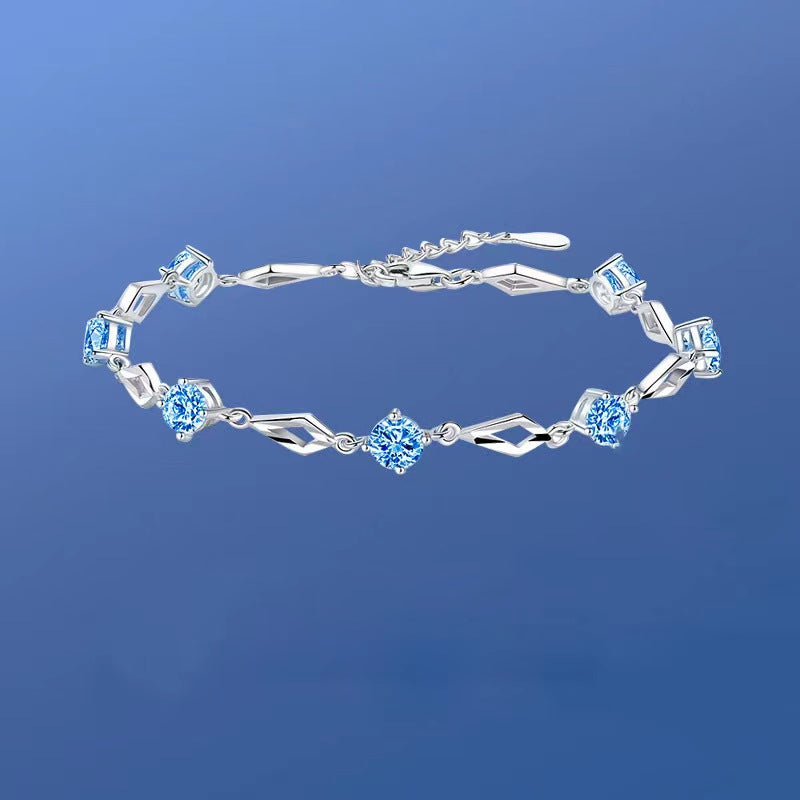 Girls Hollow Geometry Inlaid Zircon Adjustable Bracelet Kids