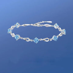 Girls Hollow Geometry Inlaid Zircon Adjustable Bracelet Kids