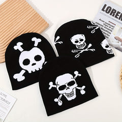 Skull Men's Jacquard Knitted Beanie Hat