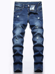 Boys Distressed Stretch Jeans Skinny Slim Fit Denim Pants Kids Clothes