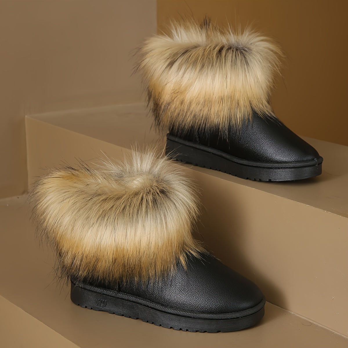 Women's Winter Thermal Furry Snow Boots Waterproof Non slip Ankle Boots