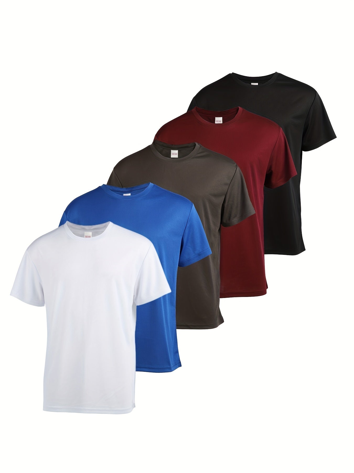 5pcs Men's Quick Drying Moisture Wicking T Shirt for Outdoor Gym Running Fitness