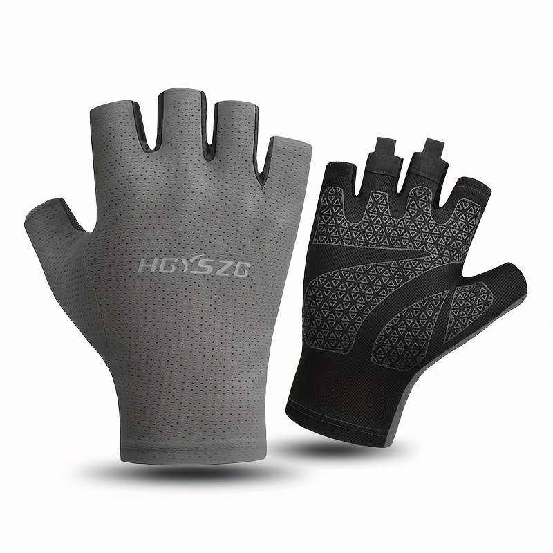 Lightweight Half Finger Cycling Gloves for 40-70kg, Sun Protection