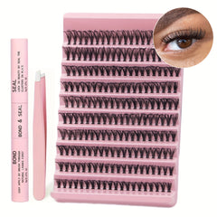 DIY Lash Extension Kit 200pcs Individual Lashes Cluster D Curling