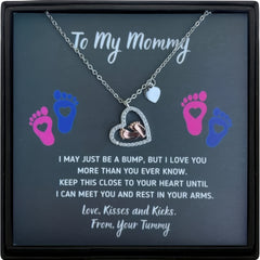 Baby Foot Heart Pendant Necklace Mother's Gift For Mom