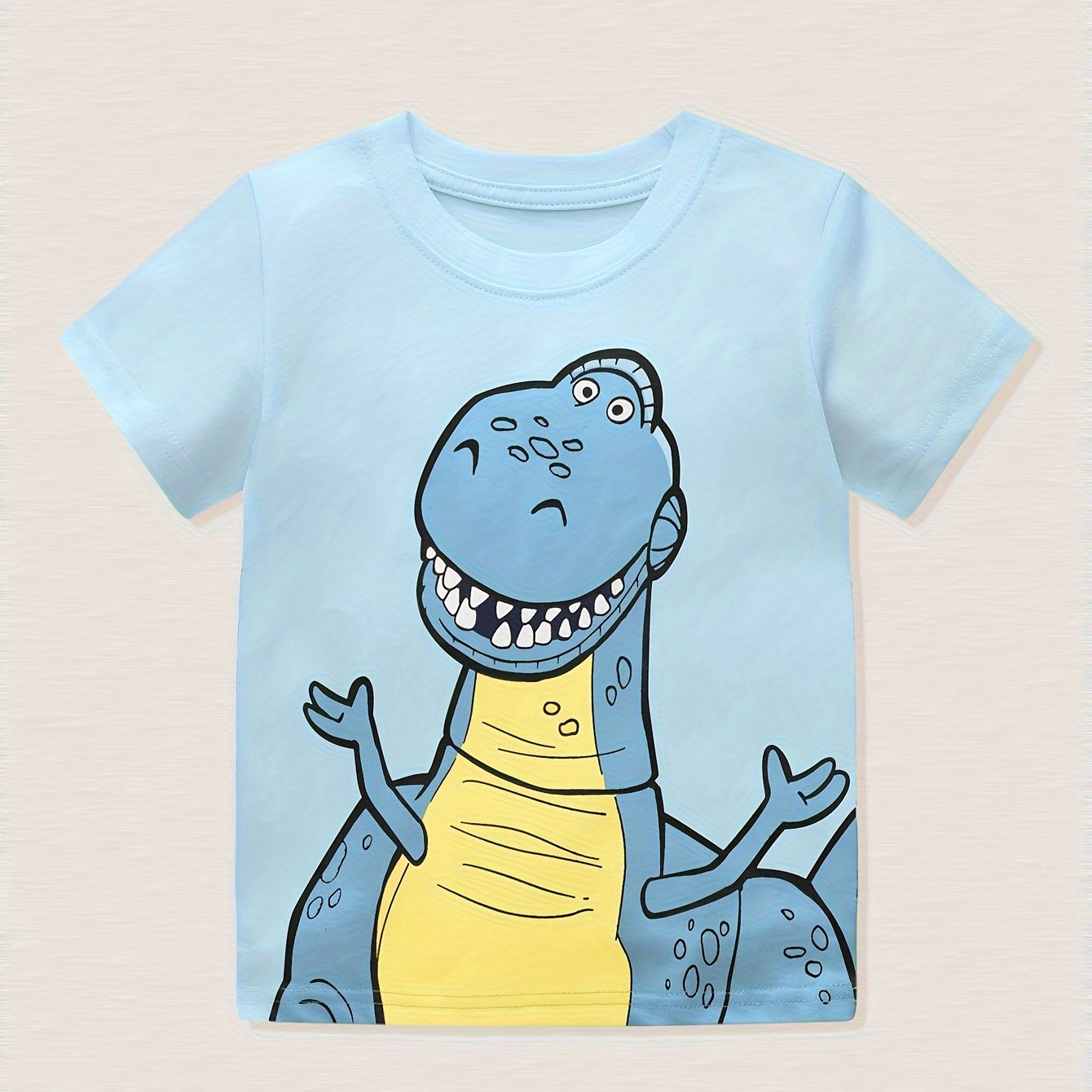 Dinosaur Print Cotton T-shirt for Kids