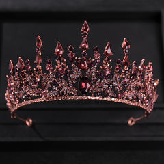 Purple Vintage Rhinestone Bridal Crown Tiara Wedding Headpiece