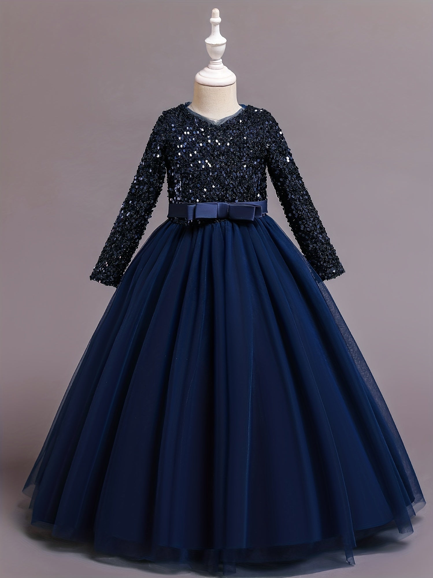 Christmas Girls Party Solid Dress