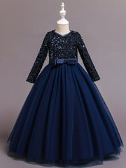 Christmas Girls Party Solid Dress