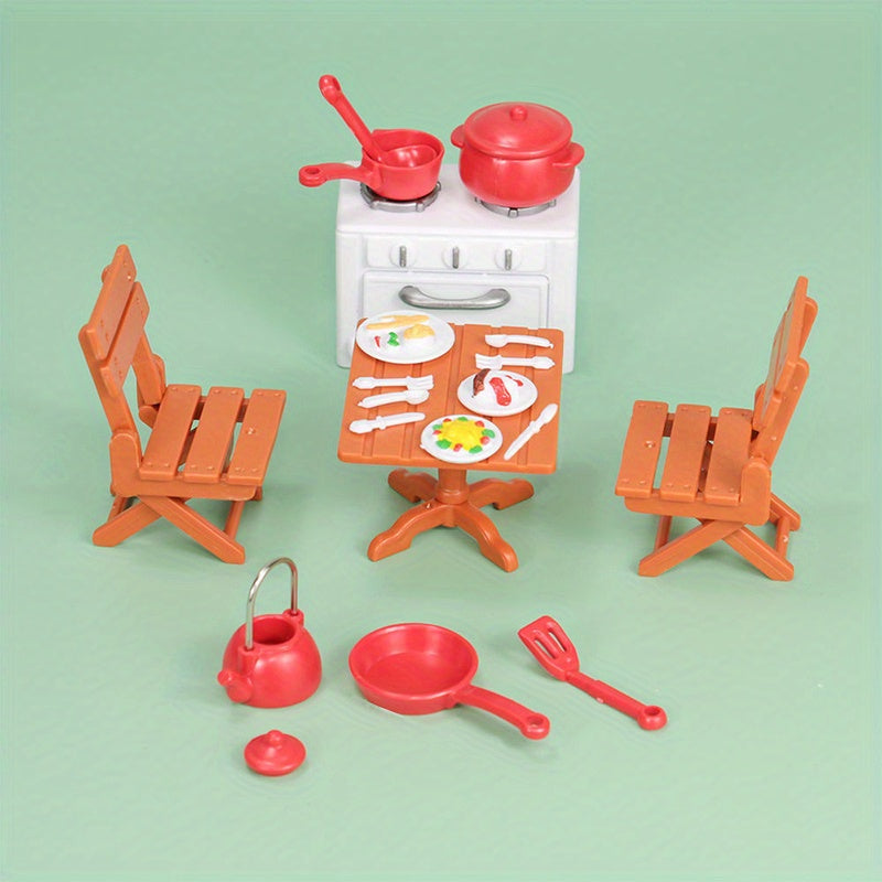20pcs Mini Kitchenware Toys for Dollhouse Simulated Stovetop Pan Soup Pot & Fork