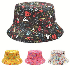 Graffiti Double sided Bucket Hat Sunscreen Basin Hat