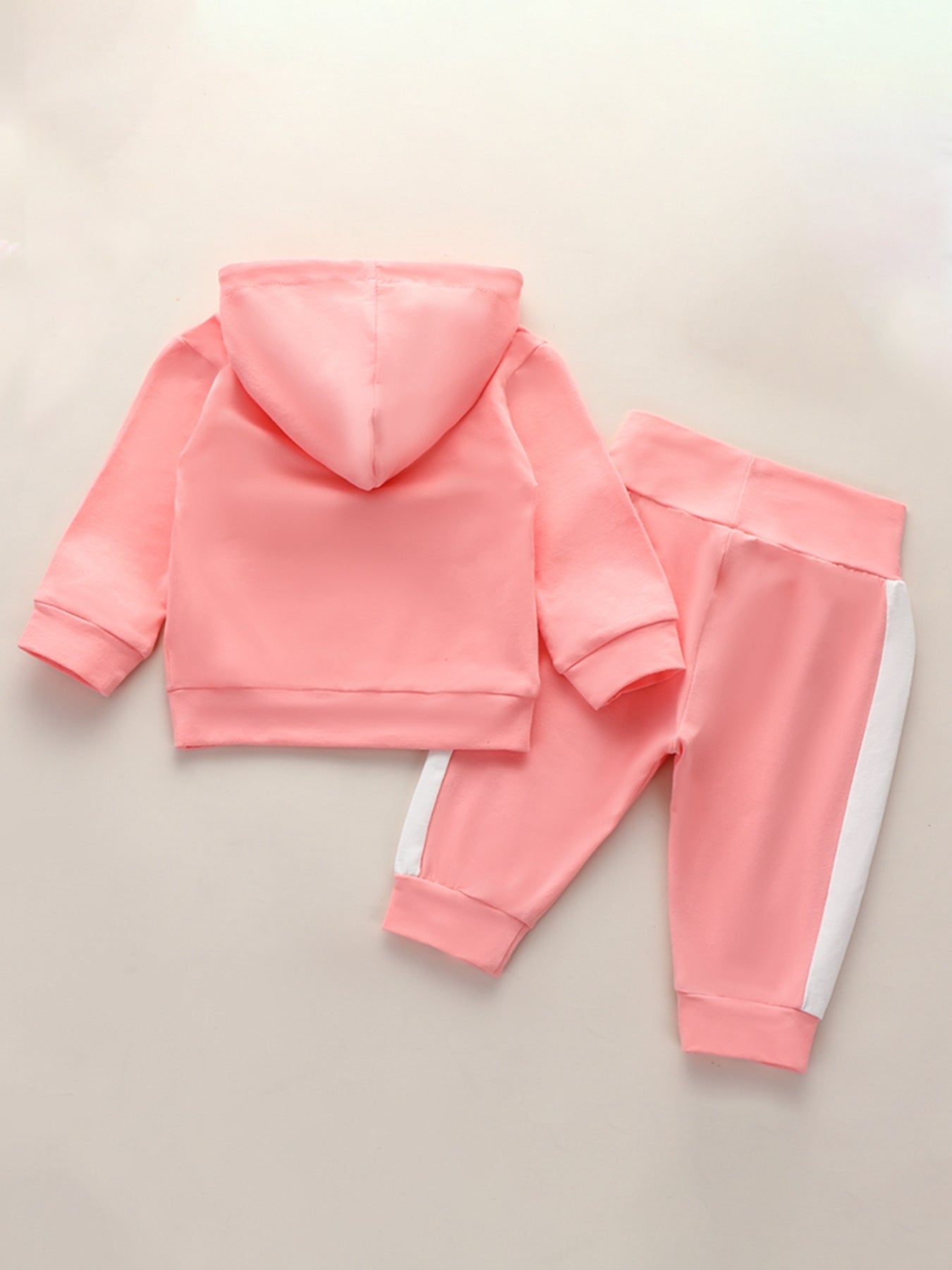 Baby Girl Letter Pattern Hoodie & Laced Pants 2 Piece Outfit