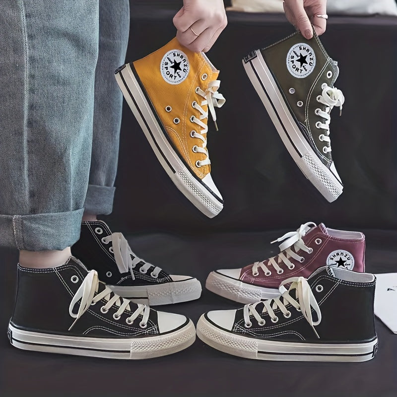 Women's High Top Canvas Sneakers Lace Up Outdoor Shoes
