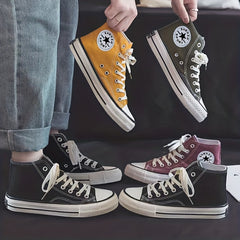 Women's High Top Canvas Sneakers Lace Up Outdoor Shoes