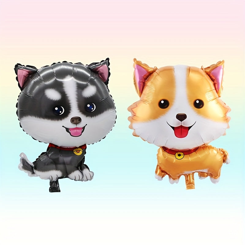 2pcs Husky Corgi Dog Paw Bone Foil Balloons for Birthday Party