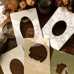 5pcs Letterpress Embossed Hollow Collage Card Time Exclusive Series