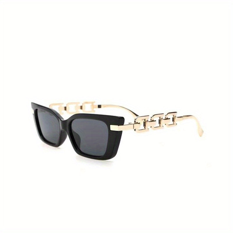 Y2K Cat Eye Sunglasses Gradient Lens Chain Temple Glasses UV400