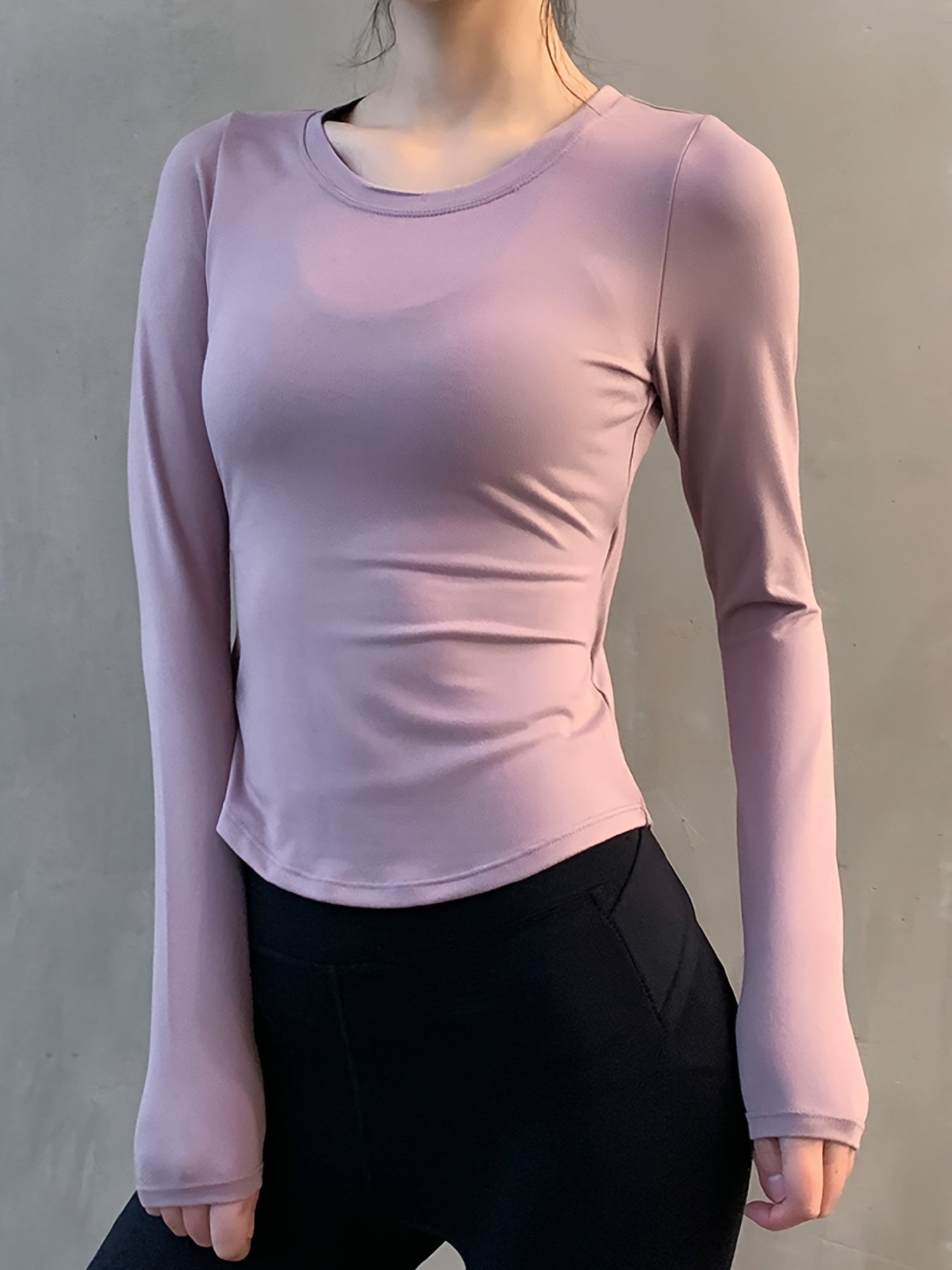 Backless Yoga Tee Quick Dry Workout Long Sleeve T-Shirt