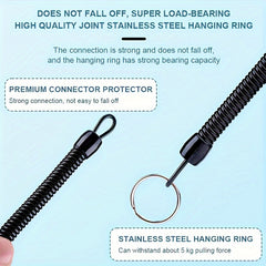 3pcs Anti-lost Retractable Keychain Spring Rope for Outdoor Camping Hiking