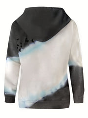 Dandelion Print Kangaroo Pocket Hoodie Long Sleeve Drawstring Hoodie Sweatshirt