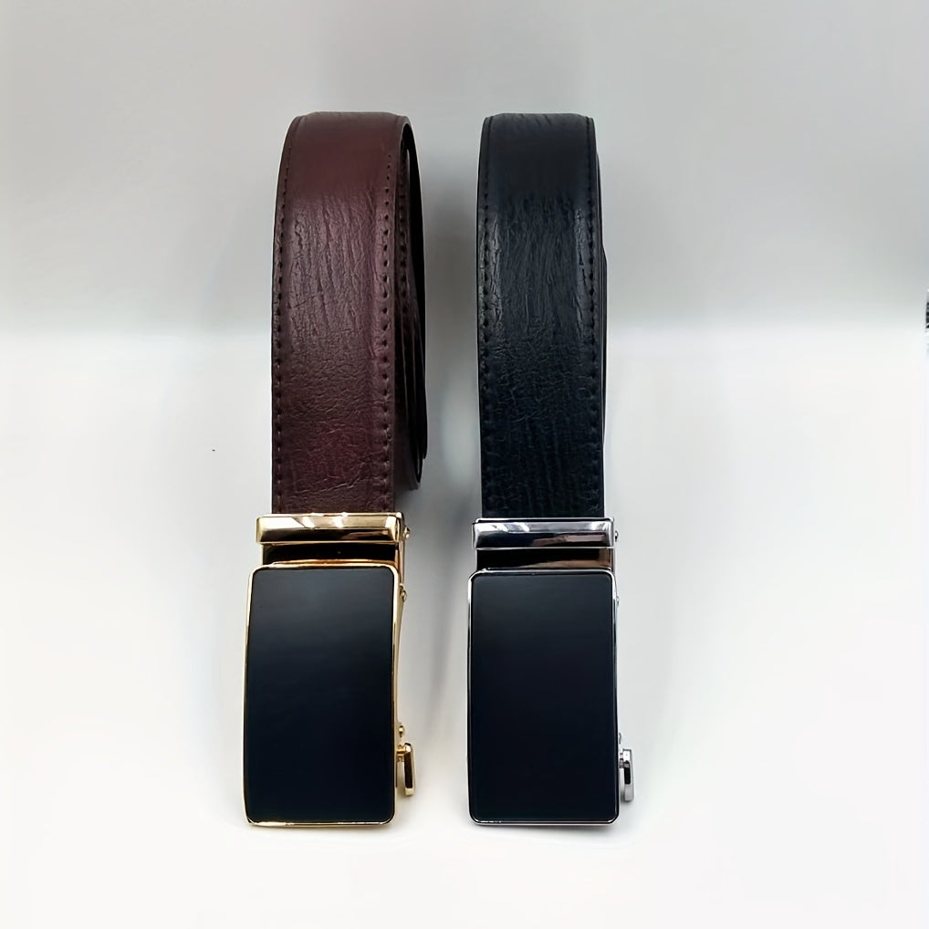 Men's Casual Auto Buckle PU Leather Business Belt Classic